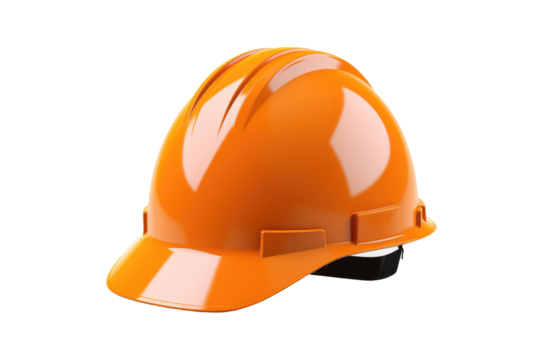 The Bold Guardian: An Orange Hard Hat on White or PNG Transparent Background.