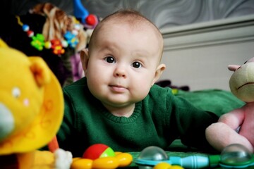 Obraz premium baby with toy