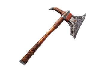 Time-Worn Warrior: A Rustic Axes Story on White or PNG Transparent Background.