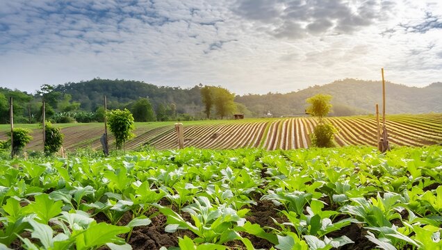 Green organic vegetable field medows 