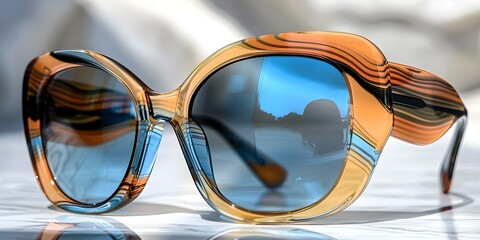 Modern summer style sunglasses for women with retro pop art inspiration. Concept Sunglasses, Summer...