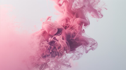 Elegant Pink Smoke Waves on Soft White Background