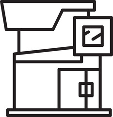 Modern Building Line Icon