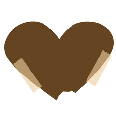 Torn brown paper note