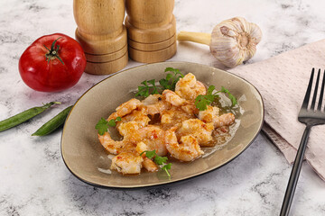 Stir fried prawn in sweet and sour sauce