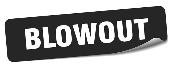 blowout sticker. blowout label