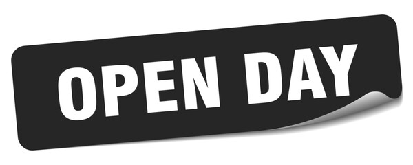 open day sticker. open day label