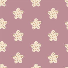 Cute stars flat design seamless pattern