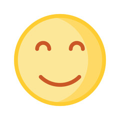 Calm face emoji icon, proud, cool expressions vector design