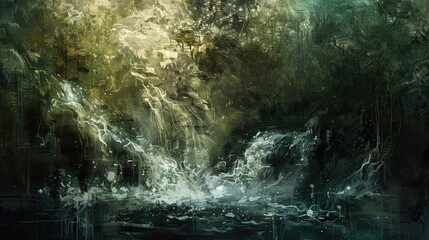 Flowing water and cascade