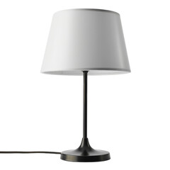Modern Table Lamp Illuminated on Isolated Background without Cutoff