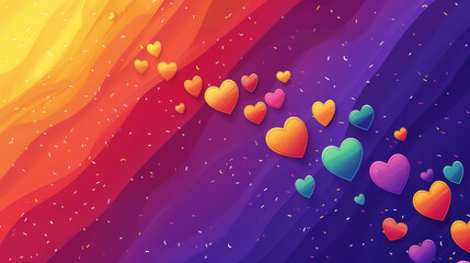 animated pride banner with heart icons