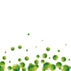 Vitamin B12 messy round pills.