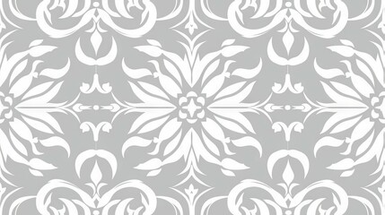 Fototapeta premium Elegant gray floral wallpaper pattern
