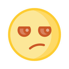 Pixel perfect icon of jealous emoji, isolated on white background