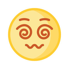 Dizzy emoji icon, dizziness expression vector design