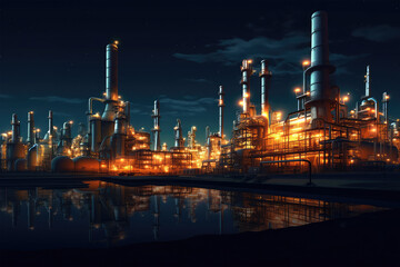 industrail factory on background