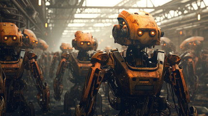 industrial robot on background