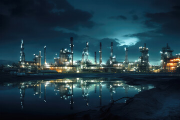 Naklejka premium industrail factory on background