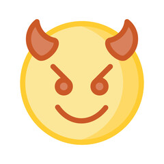 Scary devil with horns, customizable emoji icon in trendy style