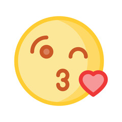 Kissing emoji vector design, ready to use icon