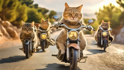 Feline Fury: A Cat's High-Speed Motorcycle Escape from a Deadly Horde"