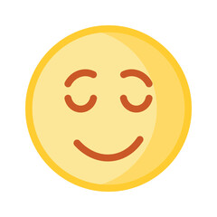Calm face emoji icon, proud, cool expressions vector design