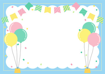 pastel balloon party frame 2