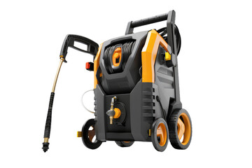 The Dance of Pressure: Black and Yellow Hose on White or PNG Transparent Background.