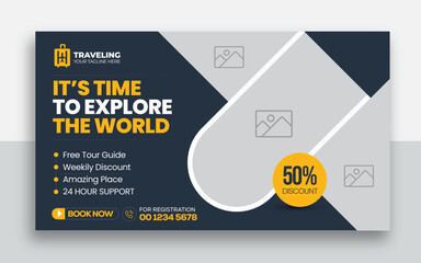 Travel youtube thumbnail web banner design| Travel tour youtube thumbnail design hotel tourism marketing service video thumbnail