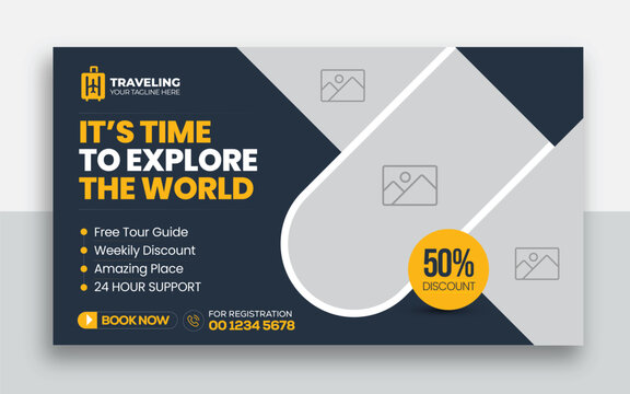Travel youtube thumbnail web banner design| Travel tour youtube thumbnail design hotel tourism marketing service video thumbnail
