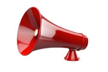 The Bold Call of the Crimson Megaphone on White or PNG Transparent Background.