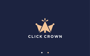 click crown logo design vector silhouette illustration