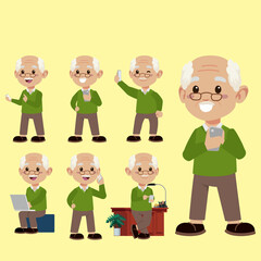 Old people using smartphones