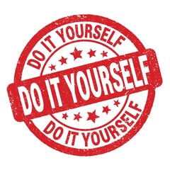DO IT YOURSELF text written on red round stamp sign.
