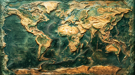 Metal texture with scratches and cracks which can be used as a background. 400000 BC world map. 