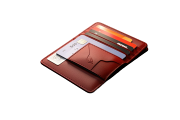 Scarlet Elegance: A Soulful Encounter With a Wallet on White or PNG Transparent Background.