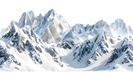 Snowy mountains isolated on transparent background