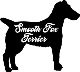 Smooth Fox Terrier. Dog silhouette dog breeds logo dog monogram vector