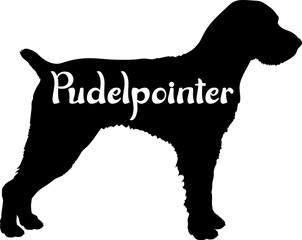 Pudelpointer Dog silhouette dog breeds logo dog monogram vector