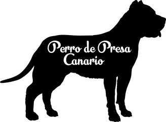 Perro de Presa Canario. Dog silhouette dog breeds logo dog monogram vector