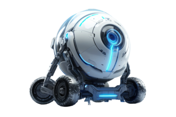 The Robotic Daydreamer on White or PNG Transparent Background.