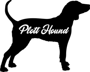 Plott Hound Dog silhouette dog breeds logo dog monogram vector