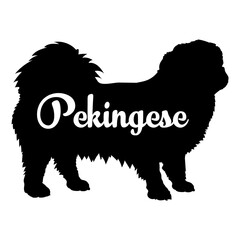 Pekingese Dog silhouette dog breeds logo dog monogram vector