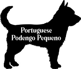 Portuguese Podengo Pequeno. Dog silhouette dog breeds logo dog monogram vector