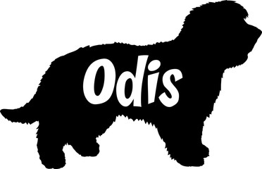 Odis Dog silhouette dog breeds logo dog monogram vector