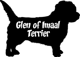 Glen of Imaal Terrier. Dog silhouette dog breeds logo dog monogram vector
