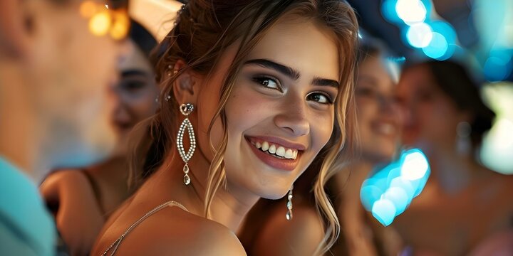 Students Partying in Limo at Prom while Intoxicated. Concept High School, Prom, Limo Party, Students, Intoxicated