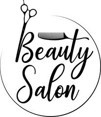 Beauty salon symbol design with scissors and comb