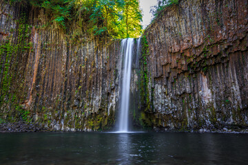 Fototapeta na wymiar Abiqua Falls and Pool Below, near Silverton, Oregon